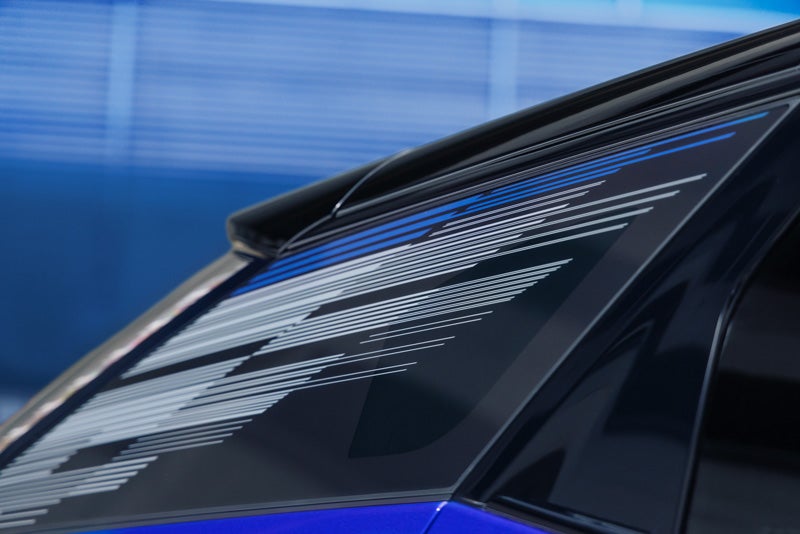 Close-up of the Modern Pattern on the 2026 OPTIQ-V Rear Quarter Glass | Joseph Cadillac in Florence KY